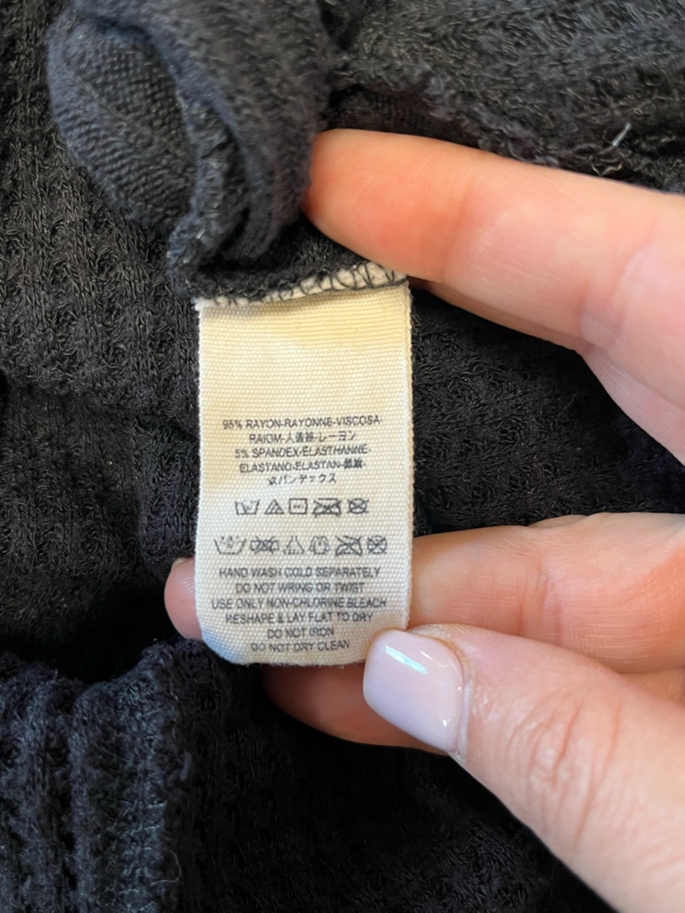 Free People | Black Ventura Waffle Thermal‎ Top XS - Picture 8 of 9